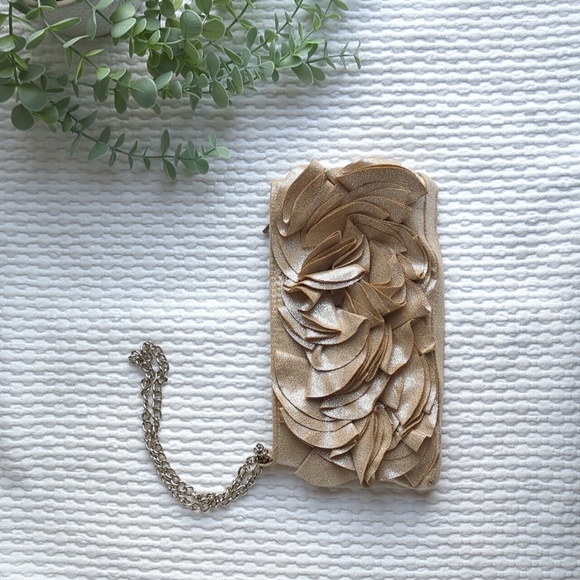 Shimmery Champagne and Silver Clutch - Picture 3 of 4